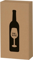 2er Geschenkkarton Kraftpapier ""Time for Wine""