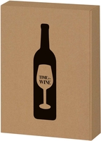 3er Geschenkkarton Kraftpapier ""Time for Wine""