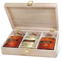 Marzadro Grappa Giare Collection 3 x 0, 2 l in exklusiver Holzkiste