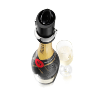 Vacu Vin Champagnerverschluss mit Ausgießer und Tropfenschutz,  schwarz