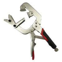10 Inch C Clamp Locking Pliers Welding Pipe Plier Clamp Adjustable Top Spindle 1-3 Inch Large V-Pads Heat-Treated Alloy