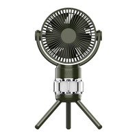 10000mAh Portable Camping Fan Rechargeable with Magnetic Remote Control Foldable Tripod Night Light Power Bank Function