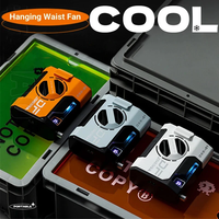 10000mAh Portable Hanging Waist Fan OBB-F1 with HD LED Screen Adjustable Wind Speed Emergency Power Bank Compact and Lig