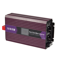 1000W Pure Sine Wave Power Inverter DC 12V 24V to AC 220V with Dual Outlets Smart Protection Aluminum Alloy Case Cooling