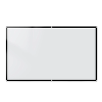 100/120 Inch Portable Foldable HD Projector Screen 16:9 Aspect Ratio Black Backing Outdoor Movie Screen for Home Theater