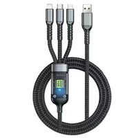 100W USB-A to Micro/Type-C/iP Cable with Night Light Fast Charging Copper Core Line 1.2M Long for iPhone 15 14 13 for Hu