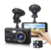 1080P HD Driving Recorder with 4-inch IPS Touch Screen Aluminum Alloy Material Front and Rear Dual Recording Dash Camera