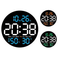 10inch LED Large Digital Wall Clock With Remote Control Auto Dimming 10 Level Brightness Digital Alarm Clock Temperature