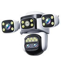 10K UHD WiFi6 PTZ Camera 20MP Wireless Outdoor 10X Zoom Four Screen Four Lens Automatic Tracking Two-way Intercom Waterp
