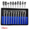 10Pcs 1/8" Shank Tungsten Carbide Milling Cutter Rotary brocas com escareador hss steel cone drill set diamond drill 10m