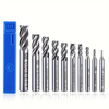 10PCS 4 Flutes End Mill Bits 2-12mm Straight Milling Cutter Straight Shank Drill Bits for Wood / Steel / Titanium