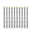 10PCS 6mm Hex Shank High-Strength Eccentric Twist Drill Bits Skewed Head 6mm Cutting Diameter for Tile/Glass/Metal/Wood/