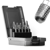 10PCS 6mm Shank Carbide Burr Set Tungsten Steel Carbide Double Cut Die Grinder Bits Rotary Rasp File Grinding Rotary Gra