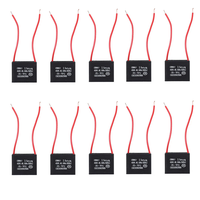 10pcs CBB61 450V 2.5uf Starting Capacitance AC Fan Capacitor CBB Motor Run Capacitor 450V 2.5μF