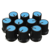 10Pcs Plastic For Rotary Taper Potentiometer Hole 6mm Knob Double Potentiometer Amplifier Plastic Knob 15*17 Switch Cap