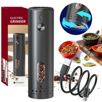 110ml Electric Pepper Grinder 5 Adjustable Grinding Levels Automatic Rose Salt Grinder Type-C Rechargeable Electric Pepp
