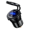 12-24V 90W Metal Car Charger Socket Dual 45W USB C Type C PD with ON/OFF Switch Voltage/Power Display for SUV Motorcycle