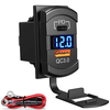 12-24V Dual USB Car Charger Socket PD QC3.0 Power Adapter with Digital Display Voltmeter for Motorcycle Boat Marine Truc