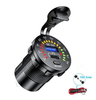 12-24V Dual USB Car Charger Socket PD+QC3.0 With Colorful Voltmeter ON/OFF Switch for Bus Trailer Boats