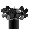12 Blades Heat Powered Stove Fan Wall-mounted Small Fireplace Fan Winter Warm Quiet Eco-Fan Portable Heater Efficient He