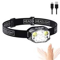 1200LM Super Bright Motion Sensor Headlamp Outdoor Waterproof Head Flashlight USB Charging Headlight for Fishing Camping