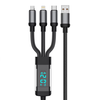 120W USB-A to iP/Type-C/Micro USB Digital Display Cable PD Fast Charging Data Transmission Tinned Copper Core Line 1.2M/