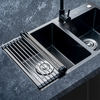 12/15 Tube Foldable Kitchen Sink Drainer Stainless Steel Vegetable Fruit Bowls Dishes Drain RackKitchen Sink Shelf Kitch