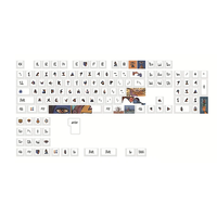 128 Keys Oil Painting Theme Keycaps Set PBT Sublimation Cherry Profile Suitable for 61/64/68/71/84/87/98/104 Mechanical