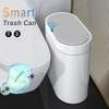 12L Slim Smart Sensor Trash Can Dual Mode Auto-Kick Sensor Home Sensing Automatic Trash Can Bathroom Side Seam Large Cap