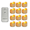 12pcs LED Electronic Tealight Remote Control Timing Tears Christmas Wedding Birthday Confession Decoration Flash Candle