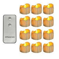 12pcs LED Electronic Tealight Remote Control Timing Tears Christmas Wedding Birthday Confession Decoration Flash Candle