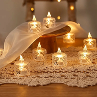 12pcs LED Tea Lights Realistic and Bright Flickering Holiday Gift Flameless Battery Operated Candles for Wedding Decorat