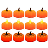 12PCS Mini Pumpkin Candles Flameless Candles Thanksgiving Pumpkin Tea Lights Pumpkin Candles Autumn Halloween Home Decor