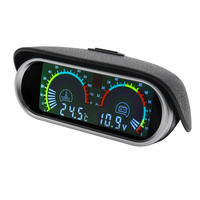 12V 24V 2 in 1 LCD Car Water Thermometer + Water Temperature Sensor 10mm Meter Voltmeter Voltage Digital Horizontal