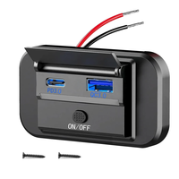 12V 54W Dual USB Car Fast Charger Socket Phone Charger Power Outlet QC3.0 and PD Port Car Quicker Charger Waterproof