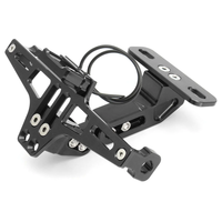 12V CNC Motorcycle Alloy License Number Plate Holder Bracket LED Lights Universal