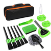 13-Piece Car Detailing Cleaning KitCar Detailing Brush Wash Engine for Wheel Clean Kit Adjustable Handle Cleaning Towe