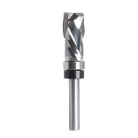 1/4" 6.35mm Shank Carbide Bottom Bearing Spiral Trimming CNC Router Bit End Mill 1/2"/12.7mm Cutting Diameter 1"/25.4mm