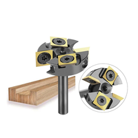 1/4 Inch 6.35mm Shank 4 Flutes TiAlN Coating Spoilboard Surfacing Router Bit Slab Flattening Router Bit with 25.4mm/31.7