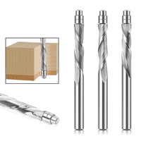 1/4 Inch 6.35mm Shank Compression Spiral Router Bits Tungsten Carbide Flush Trim Router Bit Up Down Cut Router Bit 1/4"