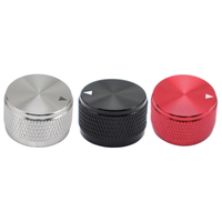 1/4 Inch Aluminum Metal Guitar Knobs Pot Knobs with Indicator and Adjustment Screw for Guitar Bass Audio Equipment