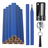 14Pcs Carpenter Pencils 7 Inch Flat Octagonal HB Carpenter Marking Pencils with Pencil Sharpener and Silicone Heavy Duty