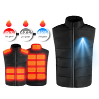 15 Heat Zones Winter Heated Vest USB Rechargeable 3-gear Heating Vest Adjustable Sizes Lightweight Warm Vest Heated Outd