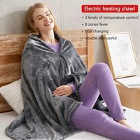 150 X 85cm USB Electric Heating Blanket Heated Shawl Blanket 3 Levels Adjustment Fast Heating Winter Electric Blanket Ch