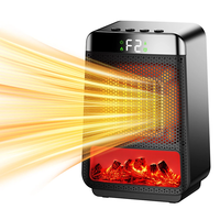 1500W 3D Dynamic Flame Heater PTC Rapid Heating Heater 2 Gear Hot Wind Ambient Light 4 Gears Timing Function for Home Of