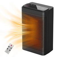 1500W Remote Control Space Heater 3 Gear PTC Ceramic Heating Long-Range Remote Adjustable Thermostat Compact Electric He