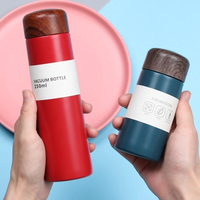 150/250ml Insulated Bottle Wood Grain Mini Cute Stainless Steel Thermos Cup Portable Pocket Vacuum Bottle Mini Coffee Mu