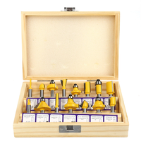 15pcs 1/4 Inch Shank Router Bits Set Carbide Trimming Machine Tool Set for woodworking