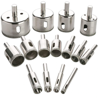 15PCS 15mm-50mm Diamond Drill Bits Hole Saw Diamond Drill Bit Set For Diamond Coating Carbon Steel For Glass Ceramics Po