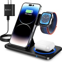 15W Foldable Wireless Charger Fast Wireless Charging Stand for Smart Phones for iPhone 15 14 13 for Huawei Pura 70 Ultra